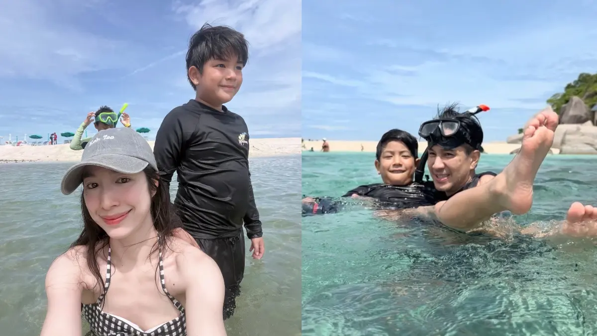 เอ้ก บุษกร โพสต์ภาพทริปทะเลคู่ กัปตัน ย้ำสถานะพ่อแม่ที่ดีของลูก