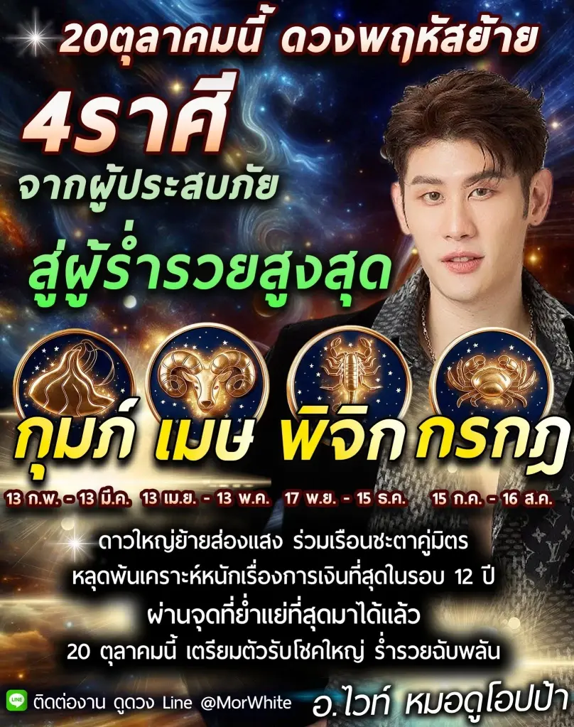 4 ราศี ดาวพฤหัสย้าย จากผู้ประสบภัย สู่ผู้ร่ำรวย พ้นเคราะห์เรื่องเงิน