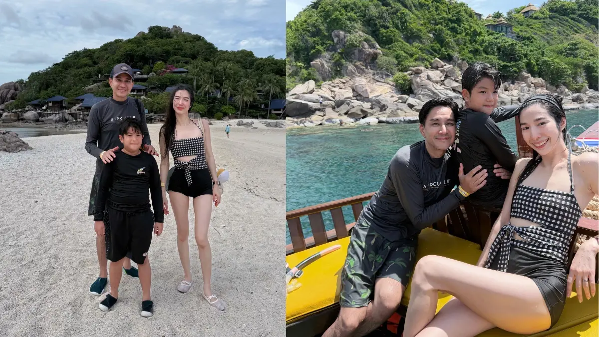 เอ้ก บุษกร โพสต์ภาพทริปทะเลคู่ กัปตัน ย้ำสถานะพ่อแม่ที่ดีของลูก