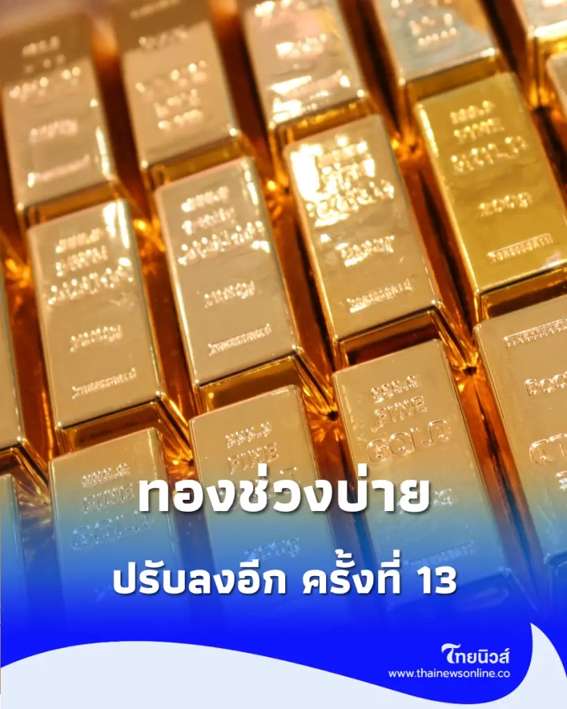 อัปเดต ราคาทองวันนี้ 19 ต.ค. 69 ทองช่วงบ่าย ปรับลงอีก ครั้งที่ 13