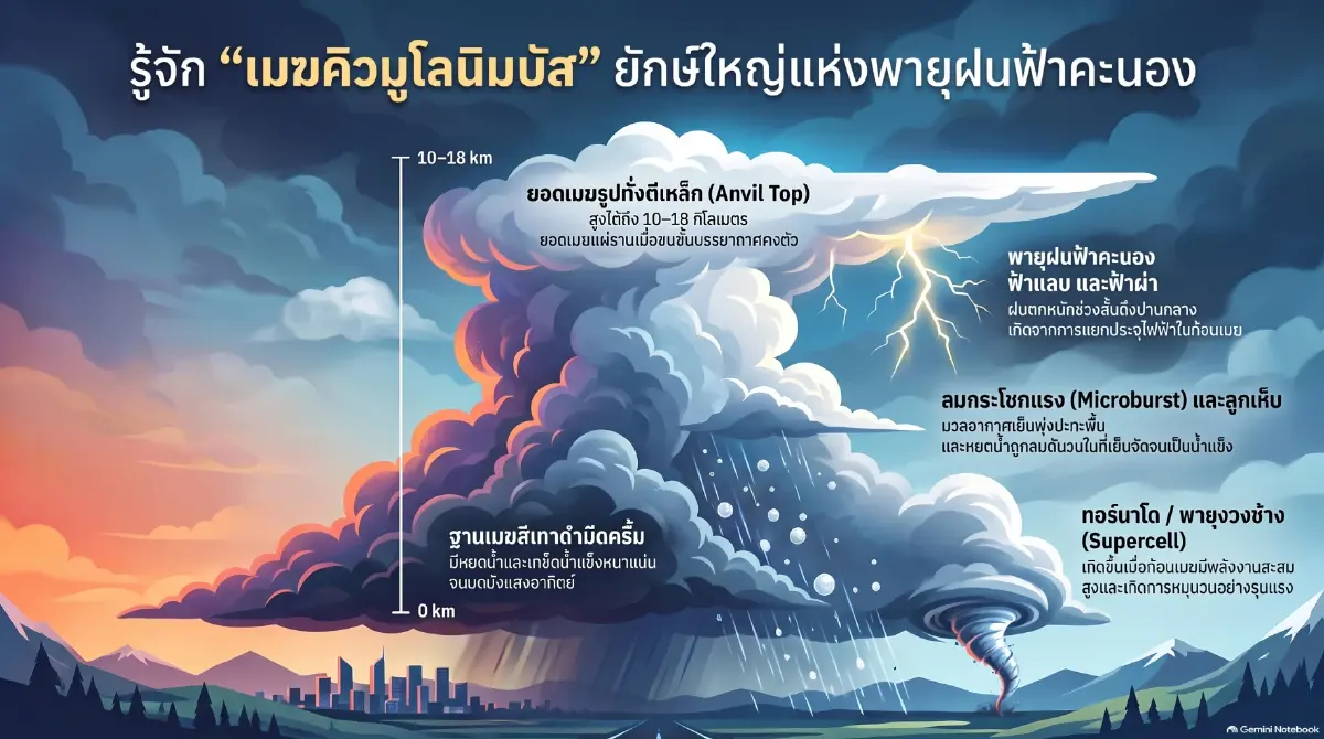 รู้จัก เมฆคิวมูโลนิมบัส ต้นเหตุ พายุฝนฟ้าคะนอง และ ลูกเห็บ
