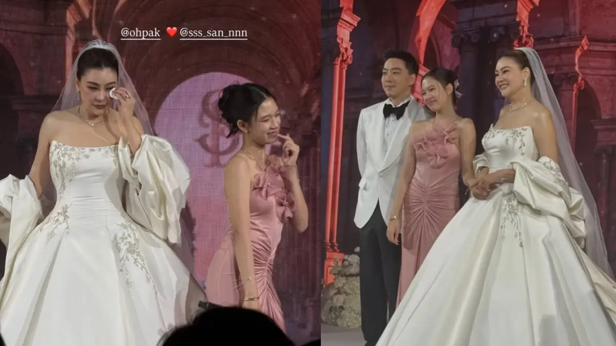 โมเมนต์สุดซึ้ง "น้องแสนดี" โชว์ร้องเพลง-อวยพรงานแต่งแม่  