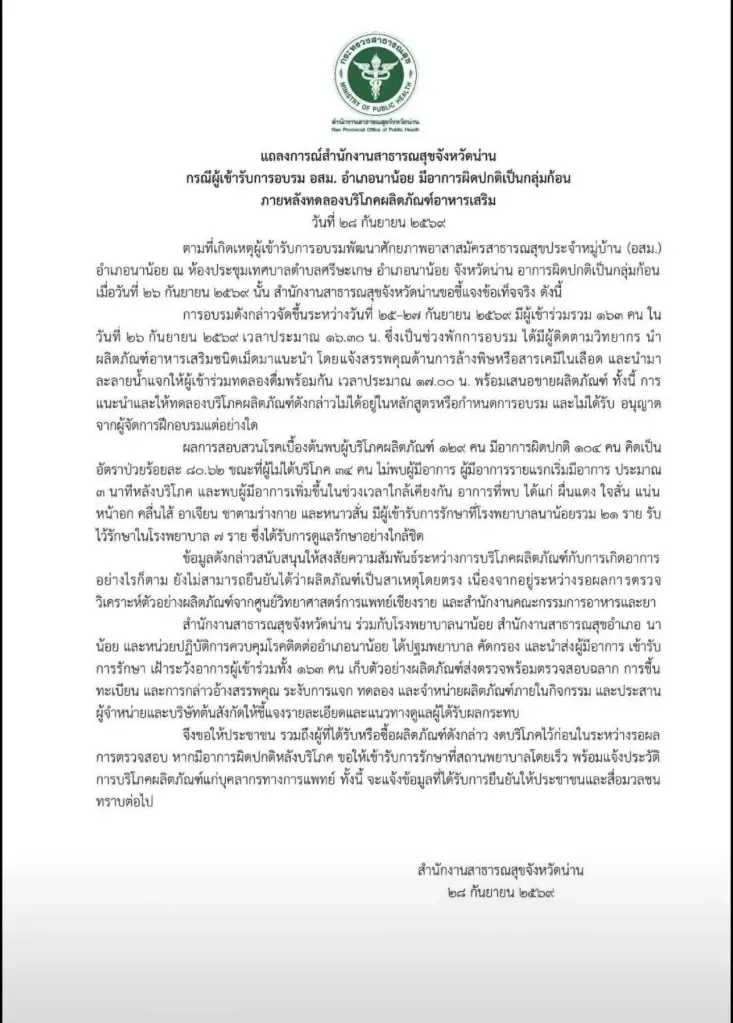 นี่เองตัวต้นเรื่อง อาหารเสริมต้นเหตุทำ อสม. 119 ชีวิตเข้าฉุกเฉิน