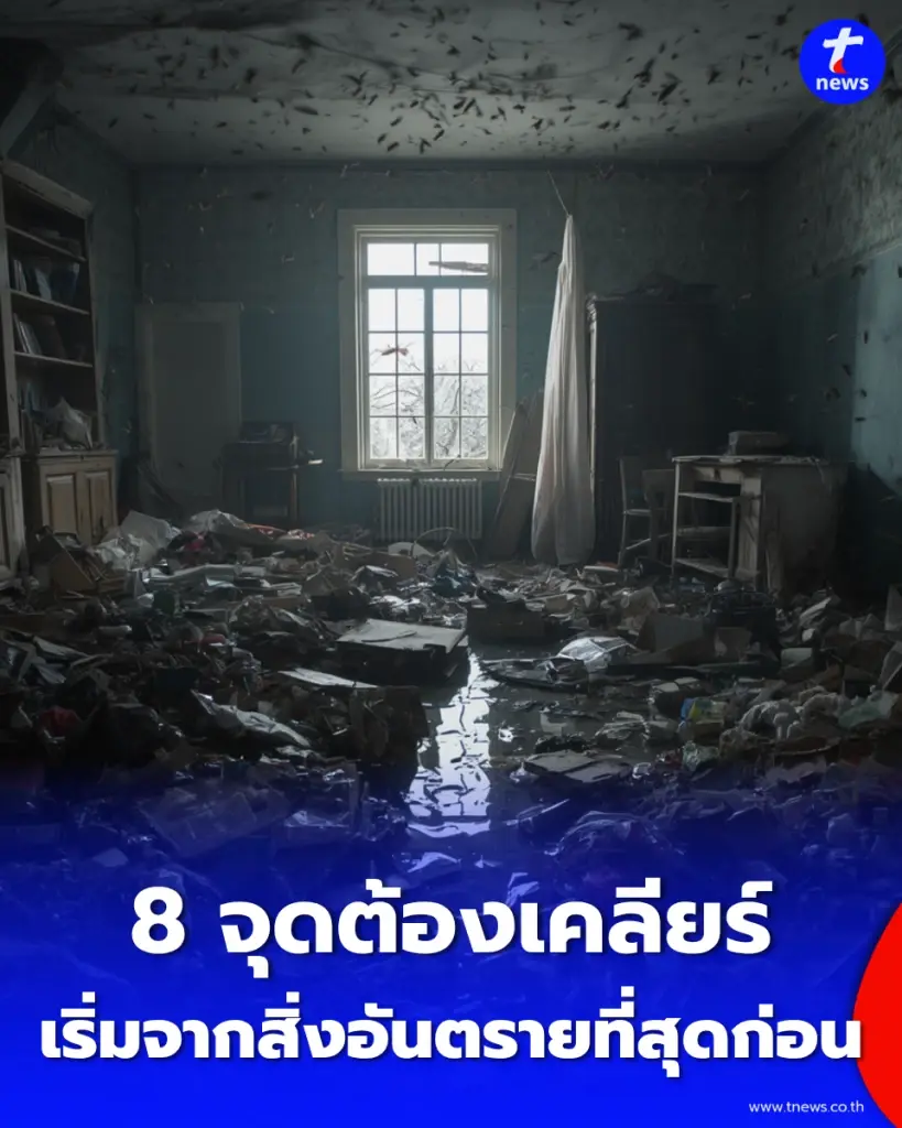 น้ำลดแล้วอย่าเพิ่งรีบเก็บของ 8 จุดต้องเคลียร์หลังน้ำท่วม เริ่มจากสิ่งอันตรายที่สุดก่อน