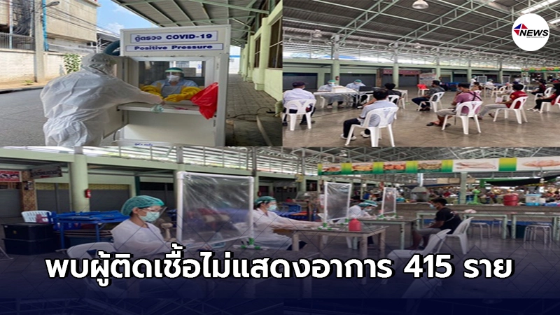 ปทุมธานีเผยผลตรวจเชิงรุกคลัสเตอร์ตลาด พบผู้ติดเชื้อไม่แสดงอาการ 415ราย ปทุมธานีเผยผลตรวจเชิงรุกคลัสเตอร์ตลาด พบผู้ติดเชื้อไม่แสดงอาการ 415ราย