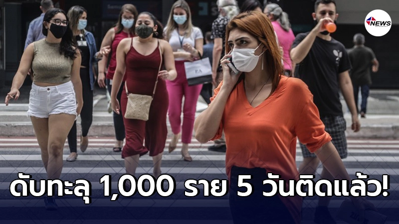 บราซิล เผย "โควิด-19" สังเวยชีวิตผู้คนรายวัน ทะลุ 1,000 ราย 5 วันติด