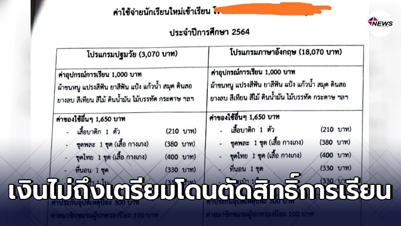 ผู้ปกครองตั้งข้อสงสัย ค่าใช้จ่ายนักเรียนเข้าใหม่สุดแพง ผู้ปกครองตั้งข้อสงสัย ค่าใช้จ่ายนักเรียนเข้าใหม่สุดแพง