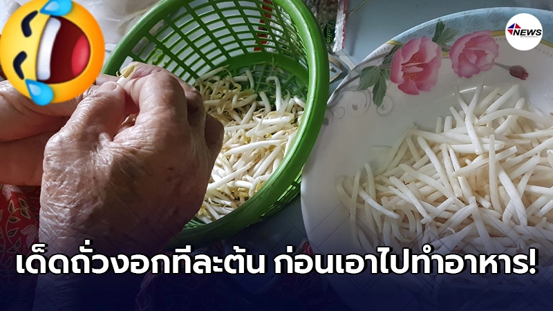 สาวเผยสาเหตุ คุณยาย เด็ดถั่วงอกทีละต้น ก่อนเอาไปทำอาหาร