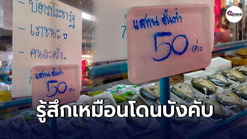 ร้านปลาทูในตลาดฉวยโอกาส ติดป้ายบอกลูกค้าต้องซื้อขั้นต่ำ50 ถึงสเเกนได้ ร้านปลาทูในตลาดฉวยโอกาส ติดป้ายบอกลูกค้าต้องซื้อขั้นต่ำ50 ถึงสเเกนได้