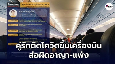 คู่รักรู้ผลติดโควิดแต่ขึ้นเครื่องบินกลับเมืองคอนส่อผิดอาญาและแพ่ง