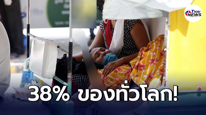 ยอดป่วยโควิด-19 อินเดีย สัปดาห์ก่อน คิดเป็น 38% ของทั่วโลก