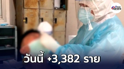 ยอดโควิดวันนี้ ไทบพบผู้ติดเชื้อวันนี้ ป่วยใหม่ 3,382 เสียชีวิตเพิ่ม 17 คน