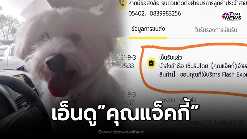 สาวส่งของไปให้น้าที่กทม. ก่อนพบว่าชื่อผู้รับคือคุณแจ็คกี้ ตูบแสนรู้ สาวส่งของไปให้น้าที่กทม. ก่อนพบว่าชื่อผู้รับคือคุณแจ็คกี้ ตูบแสนรู้
