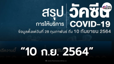 สรุปภาพรวม"จำนวนการได้รับวัคซีน"สะสม ของประเทศไทย 10 ก.ย. 2564 สรุปภาพรวม"จำนวนการได้รับวัคซีน"สะสม ของประเทศไทย 10 ก.ย. 2564