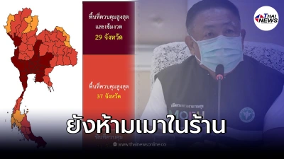 สธ. จ่อชง ศบค. ลดพื้นที่สีแดงเข้ม ยังไม่พิจารณาดื่มแอลกอฮอล์ในร้าน สธ. จ่อชง ศบค. ลดพื้นที่สีแดงเข้ม ยังไม่พิจารณาดื่มแอลกอฮอล์ในร้าน