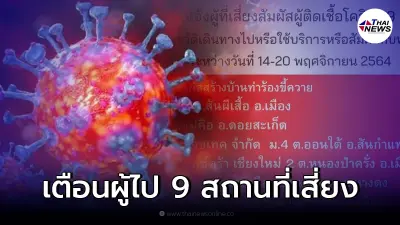 ประกาศจังหวัด ผู้ที่เดินทางไปสถานที่เสี่ยง 9 แห่ง ให้สังเกตอาการตัวเอง
