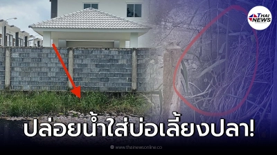 หนุ่มโวยเดือด หมู่บ้านหรูแอบต่อท่อน้ำทิ้งลงบ่อเลี้ยงปลา สูญเงินนับล้าน