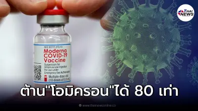 เผยผลทดสอบเบื้องต้น โมเดอร์นา เข็ม3 คาดต้าน "โอไมครอน" ได้ 80 เท่า