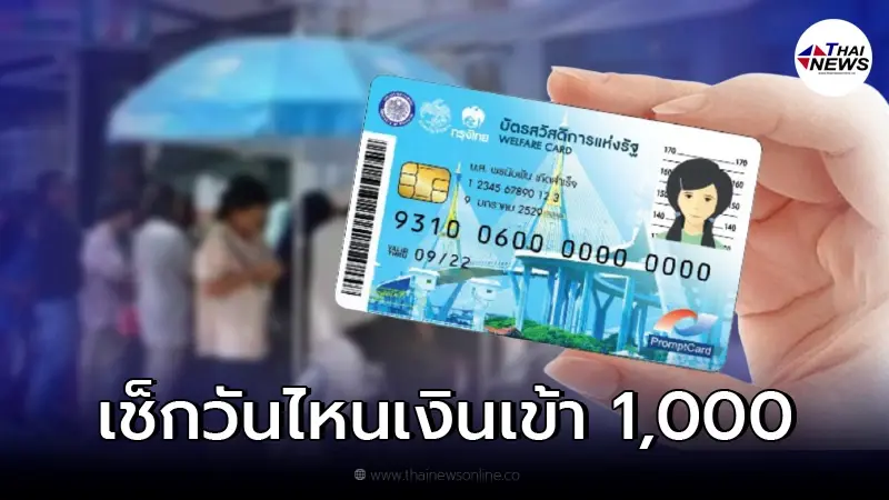 บัตรสวัสดิการแห่งรัฐ บัตรคนจน เตรียมรับเงิน 1,000 เข้าวันไหนเช็กรายละเอียด