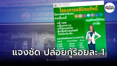 กรุงไทยแจงชัดแล้ว "คลินิกแก้หนี้" ร่วมเอกชนปล่อยกู้ดอกเบี้ยร้อยละ 1 บาท