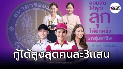 สินเชื่อออมสินสร้างงานสร้างอาชีพ เปิดให้ 5กลุ่มอาชีพกู้ได้สูงสุด 300,000 สินเชื่อออมสินสร้างงานสร้างอาชีพ เปิดให้ 5กลุ่มอาชีพกู้ได้สูงสุด 300,000