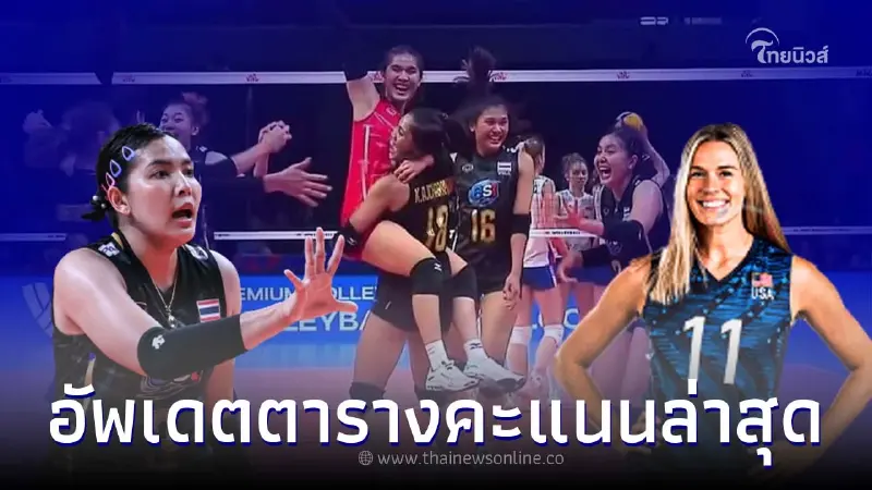 ช่องONEถ่ายทอดสด วอลเลย์บอลหญิงไทย พบ สหรัฐอเมริกา อัพเดตตารางคะแนนล่าสุด
