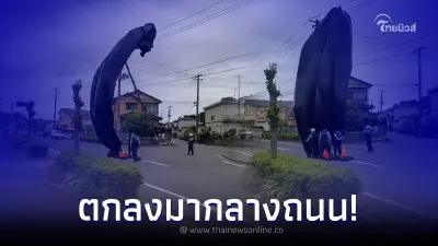 ชาวบ้าน พบวัตถุปริศนาสีดำ ลอยเหนือท้องฟ้า ก่อนตกลงมากลางถนน!