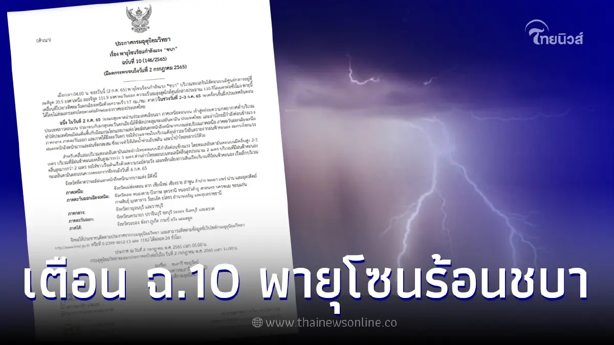 ประกาศเตือน ฉ.10 "พายุโซนร้อนชบา" เช็คพื่นที่ฝนถล่มหนักวันนี้ ประกาศเตือน ฉ.10 "พายุโซนร้อนชบา" เช็คพื่นที่ฝนถล่มหนักวันนี้