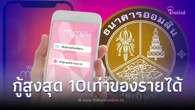 สินเชื่อออมสินล่าสุด วงเงินกู้สูงสุด10เท่าของรายได้ สมัครเลยผ่านแอปฯMyMo