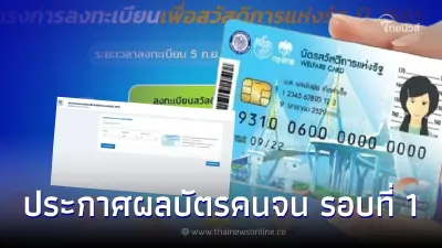 เช็กเลย  ประกาศผล "ลงทะเบียนบัตรสวัสดิการแห่งรัฐ 2565 - บัตรคนจน  รอบที่ 1"