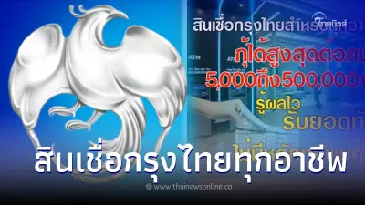 ธนาคารกรุงไทย ชี้แจงแล้ว สินเชื่อทุกอาชีพ กู้สูงสุด 5แสน รู้ผลไว รับยอดทันที