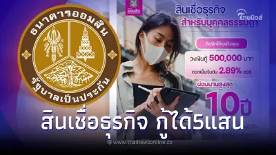 สินเชื่อออมสิน ธุรกิจบุคคลธรรมดา กู้ได้5แสน ผ่อนนาน10ปี ธ.ออมสิน ชี้แจงแล้ว