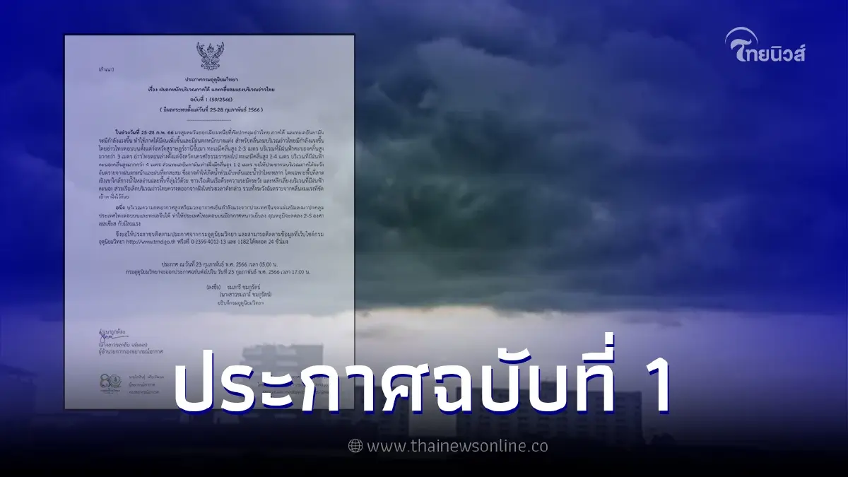 พยากรณ์อากาศวันนี้ กรมอุตุฯ เตือนฉบับที่ 1 พื้นที่ฝนตกหนัก คลื่นลมแรง พยากรณ์อากาศวันนี้ กรมอุตุฯ เตือนฉบับที่ 1 พื้นที่ฝนตกหนัก คลื่นลมแรง