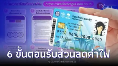 เช็ก 6 ขั้นตอน รับส่วนลดค่าไฟ ลงทะเบียนการไฟฟ้าส่วนภูมิภาค บัตรคนจน เช็ก 6 ขั้นตอน รับส่วนลดค่าไฟ ลงทะเบียนการไฟฟ้าส่วนภูมิภาค บัตรคนจน