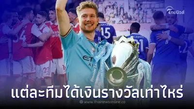 ส่องเงินรางวัลพรีเมียร์ลีก ฤดูกาลนี้ แต่ละทีมโกยเงินก้อนโต