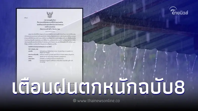 กรมอุตุฯ เตือนฉบับที่ 8 เช็กพื้นที่ 42 จังหวัด ฝนตกหนักถึงหนักมาก กทม.ตก 60% กรมอุตุฯ เตือนฉบับที่ 8 เช็กพื้นที่ 42 จังหวัด ฝนตกหนักถึงหนักมาก กทม.ตก 60%