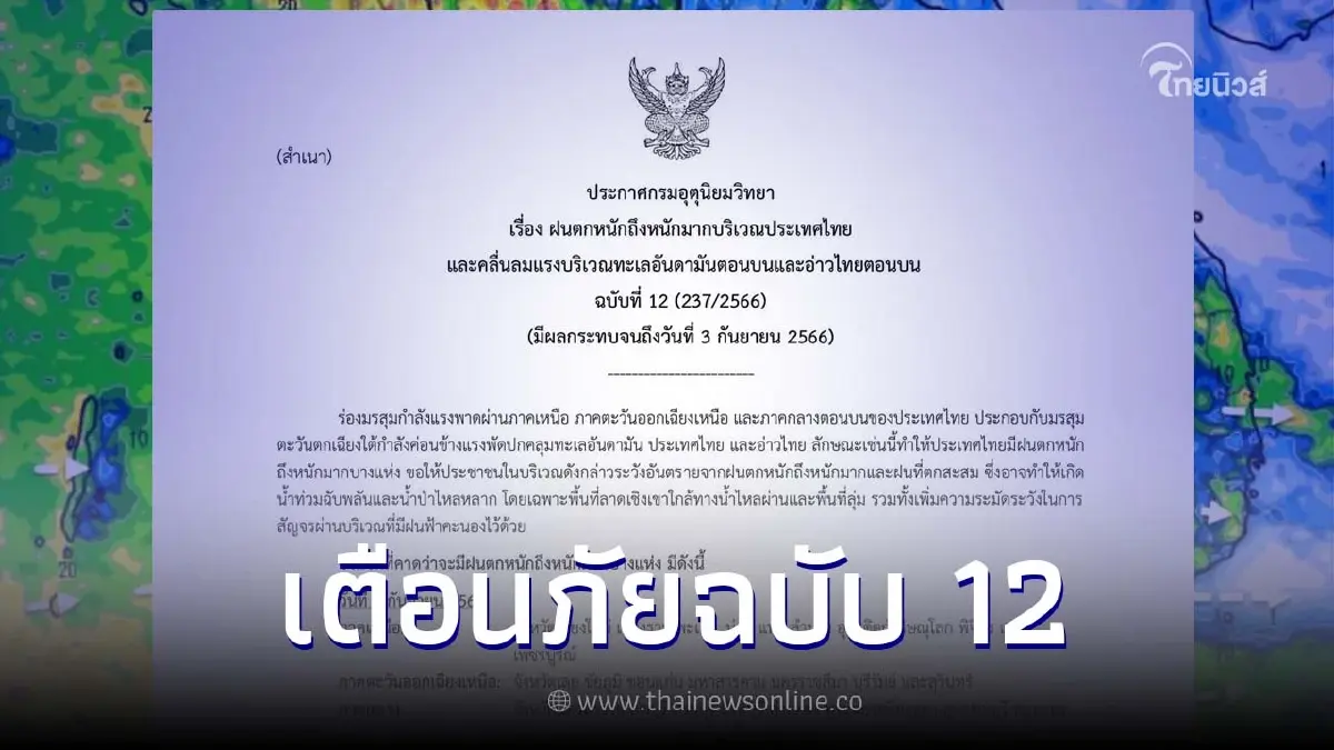 เปิดพิกัด 51 จังหวัดฝนตกหนัก-หนักมาก กระทบถึง 3 ก.ย. นี้