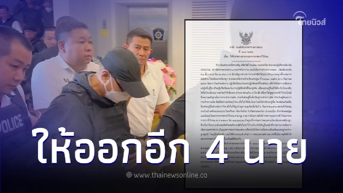 ฟันเพิ่ม 4 ตำรวจทางหลวง ให้ออกราชการไว้ก่อน เอี่ยวคดียิงสารวัตรแบงค์ ฟันเพิ่ม 4 ตำรวจทางหลวง ให้ออกราชการไว้ก่อน เอี่ยวคดียิงสารวัตรแบงค์