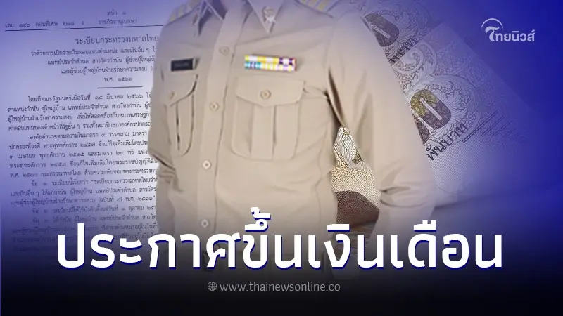 ราชกิจจาฯ เผยแพร่ ระเบียบมหาดไทย ขึ้นเงินเดือน กำนัน - ผู้ใหญ่บ้าน มีผล 1 ต.ค.