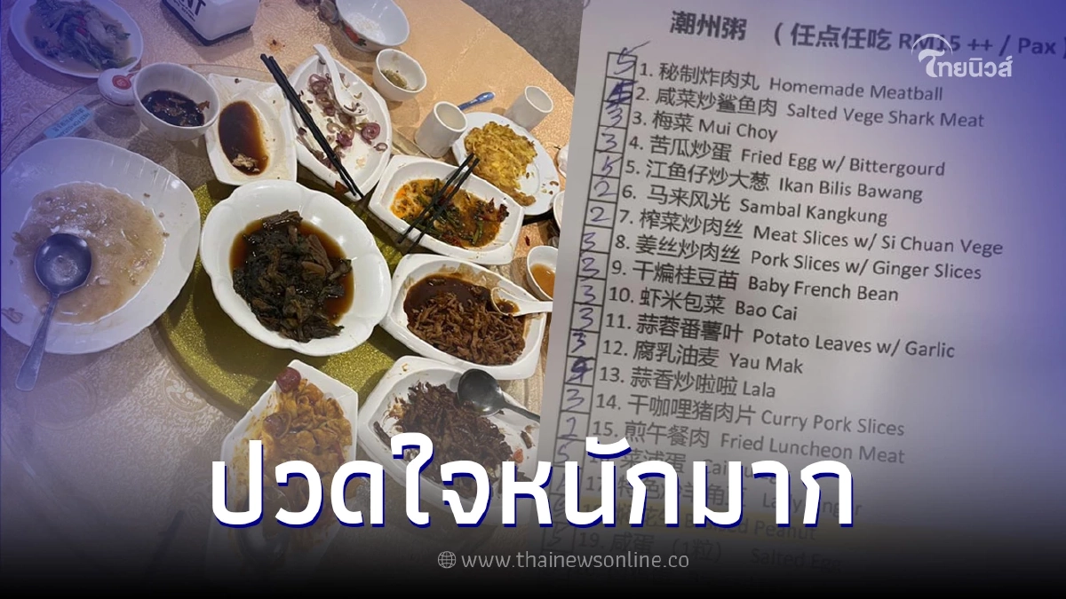 ร้านบุฟเฟ่ต์โวย ลูกค้า 7 คน สั่งอาหาร 124 ที่ เห็นสภาพหลังกินเสร็จแล้วกำหมัด