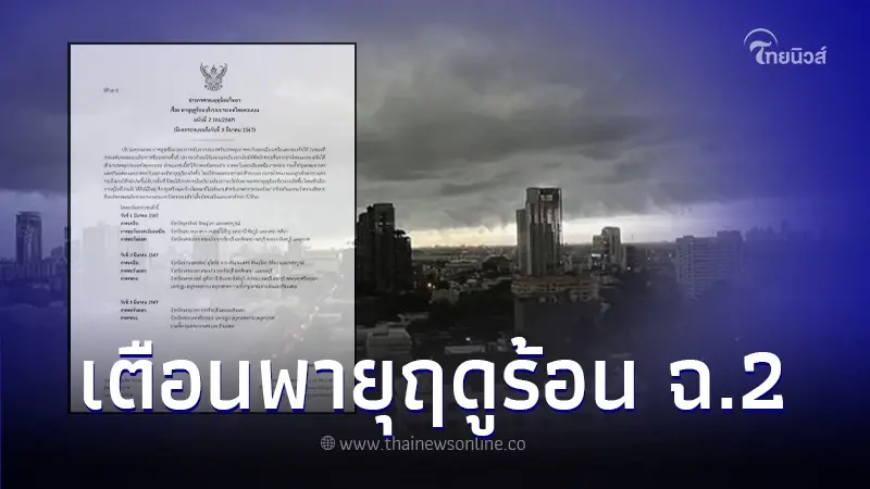 กรมอุตุฯ เตือนฉบับที่ 2 "พายุฤดูร้อน" มีผลกระทบถึงวันที่ 3 มี.ค. 67 กรมอุตุฯ เตือนฉบับที่ 2 "พายุฤดูร้อน" มีผลกระทบถึงวันที่ 3 มี.ค. 67