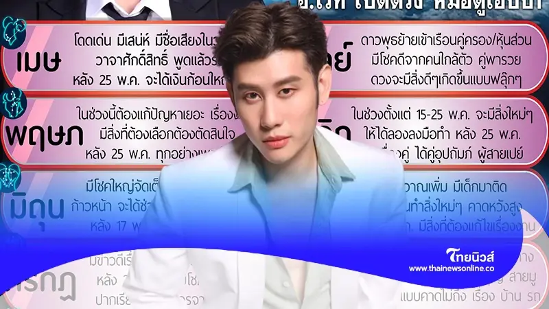 "หมอไวท์" ทำนายดวงชะตา ดาวพุธย้าย 25 พ.ค.นี้ พบ 2 ราศี ต้องระวัง "หมอไวท์" ทำนายดวงชะตา ดาวพุธย้าย 25 พ.ค.นี้ พบ 2 ราศี ต้องระวัง