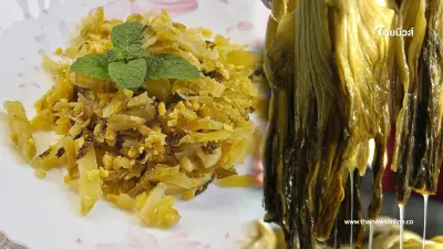 ผักกาดดองผัดไข่ ทำง่ายกินเพลินใช้วัตถุดิบแค่ไม่กี่อย่าง