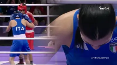 ดูชัดๆ ต้นเหตุนักมวยอิตาลี เข่าทรุดหลั่งน้ำตากลางเวที คู่ต่อสู้แอลจีเรีย