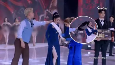 "ดราม่าบูม หมูทะ" ดึงผม "ริริว" กลางเวทีมิสแกรนด์ 2 ครั้ง จนพิธีกรต้องรีบห้าม