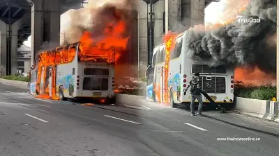 ไฟไหม้รถบัสทัศนศึกษา หน้าเซียร์รังสิต นักเรียนเสียชีวิต-บาดเจ็บนับสิบ