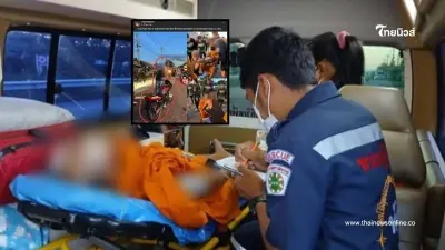 แฉวีรกรรม "ทริปน้ำไม่อาบ" ขับรถชนพระบิณฑบาตร บาดเจ็บ แล้วซิ่งหนีไป