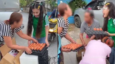 "น้องเต้าหู้" ยูทูบเบอร์ดัง นำไข่มาแจก เจอมนุษย์ป้ารุมแย่ง เจอแบบนี้ท้อเลย