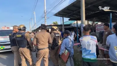 สยบแล้ว คนร้ายคลั่งไล่ยิงกลางตลาด จ.ปราจีนบุรี โดนรุมสกรัมเสียชีวิต
