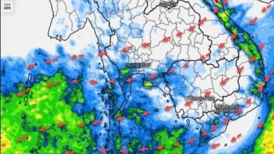 อุตุฯ เปิดภาพเรดาร์มรสุมเข้าไทย เช็คพื้นที่เตรียมรับมือฝนถล่ม - อากาศเย็น